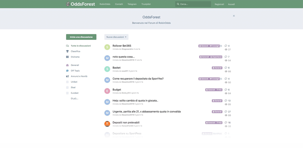 Sul forum di RobinOdds potrai toglierti ogni dubbio riguardante il matched betting